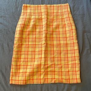 Vintage plaid pencil skirt